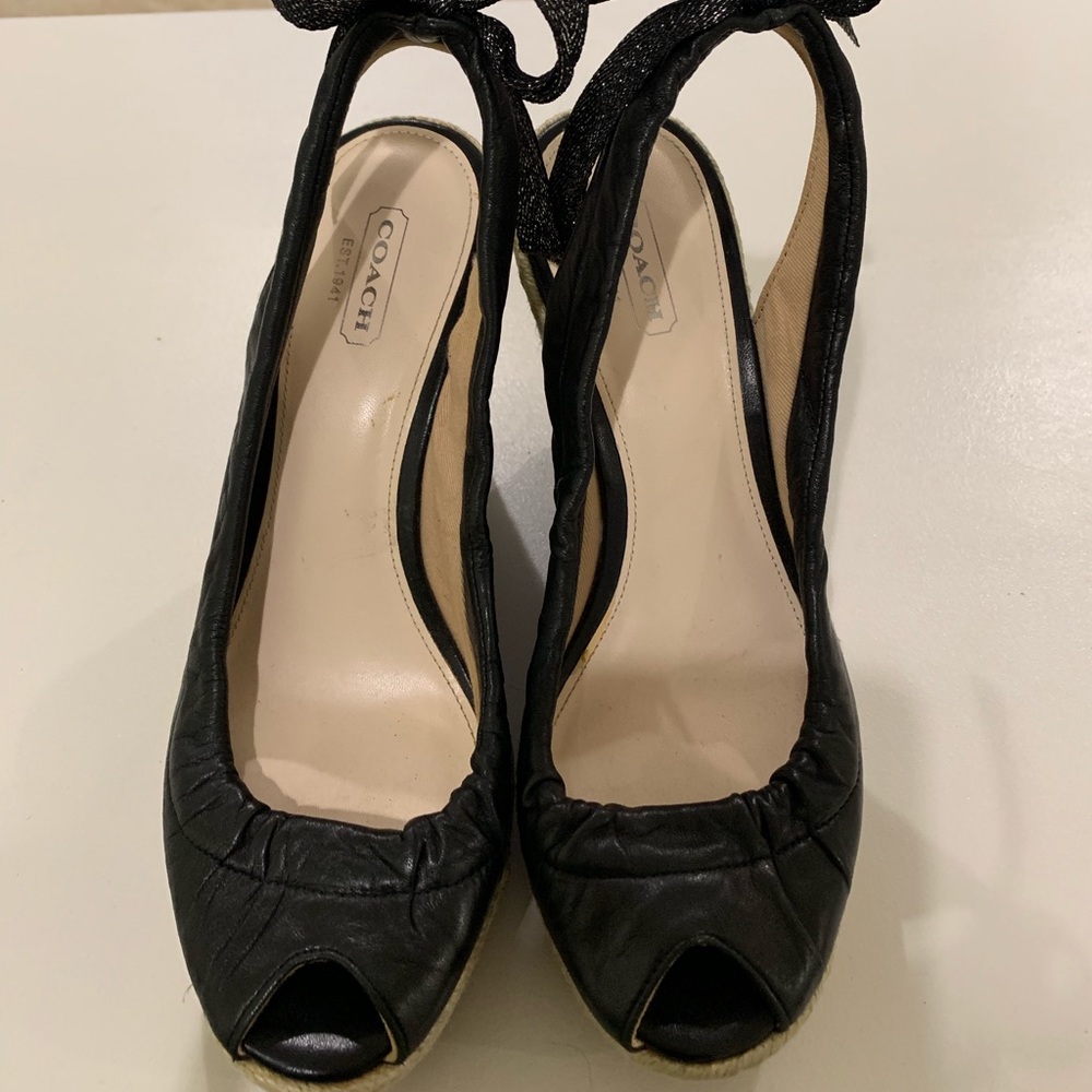 Coach black wedges